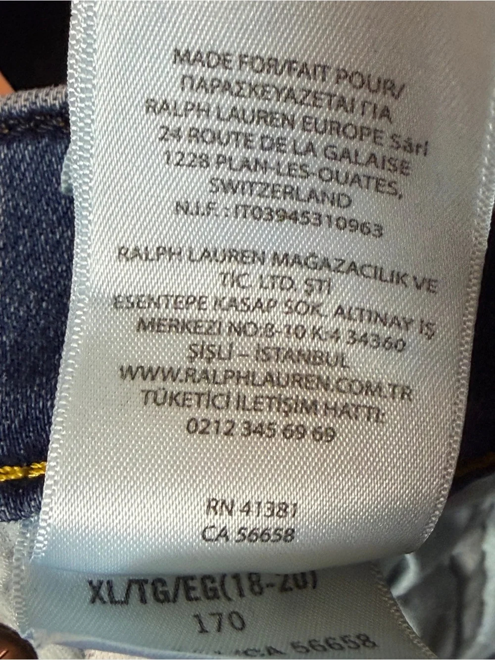Ralph Lauren Kids Slim Straight Blue Jeans‎